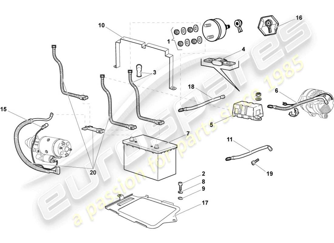 lamborghini murcielago coupe (2006) presa fusibile principale schema delle parti