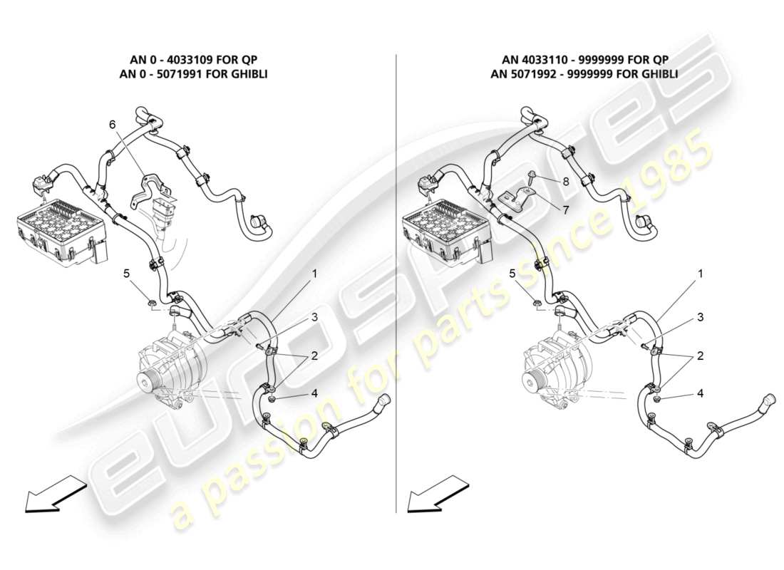 maserati ghibli (2018) schema delle parti del cablaggio principale