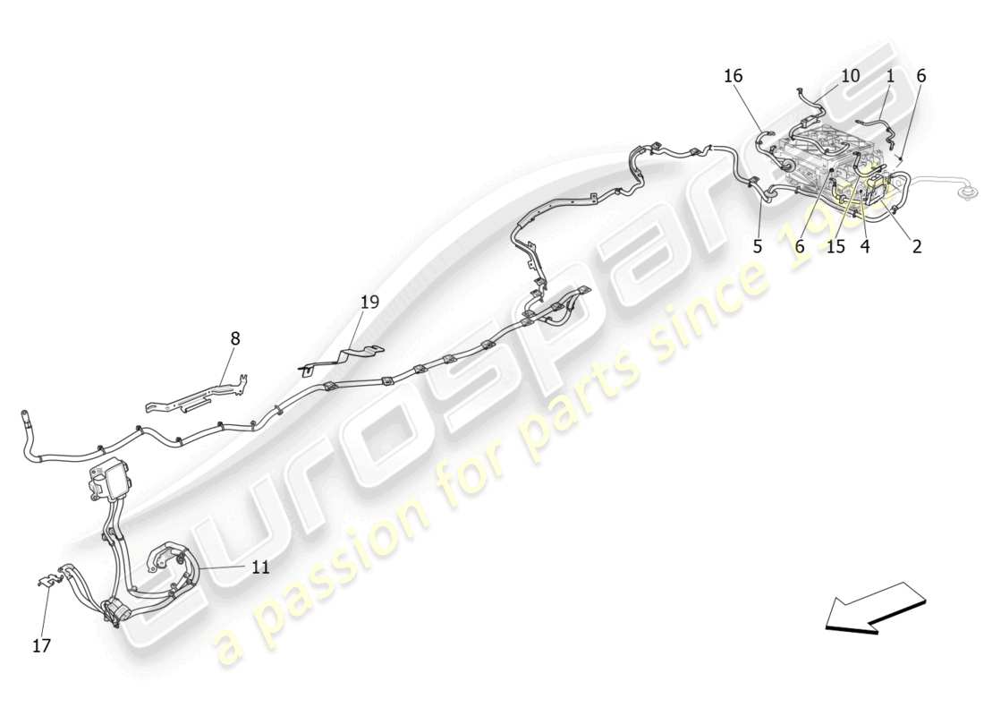maserati levante gt (2022) cablaggio principale diagramma delle parti