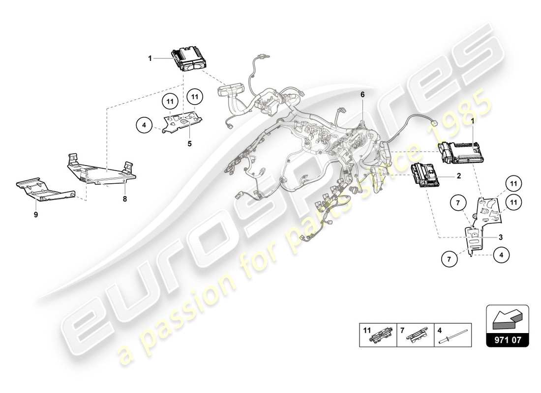lamborghini lp610-4 spyder (2017) unità di controllo motore diagramma delle parti