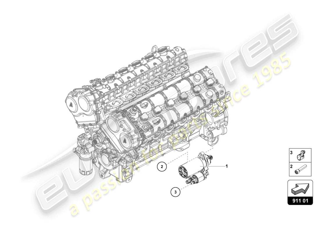 lamborghini lp750-4 sv roadster (2016) schema delle parti di starter