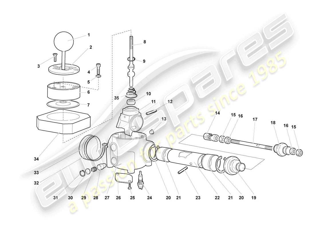 lamborghini murcielago roadster (2005) montaggio per meccanismo del cambio diagramma delle parti