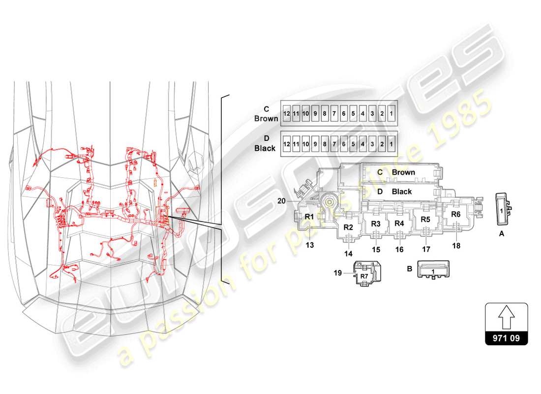 lamborghini sian (2020) fusibili schema delle parti