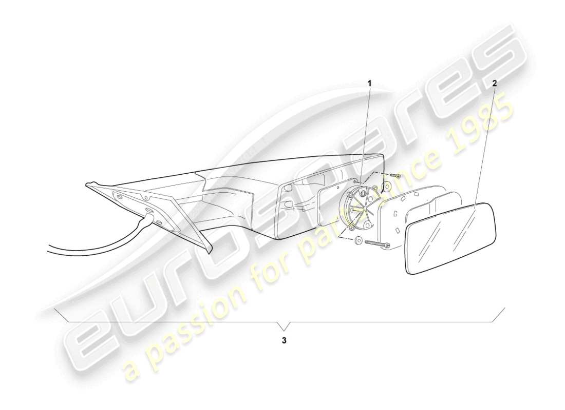 lamborghini murcielago coupe (2004) specchio esterno diagramma delle parti