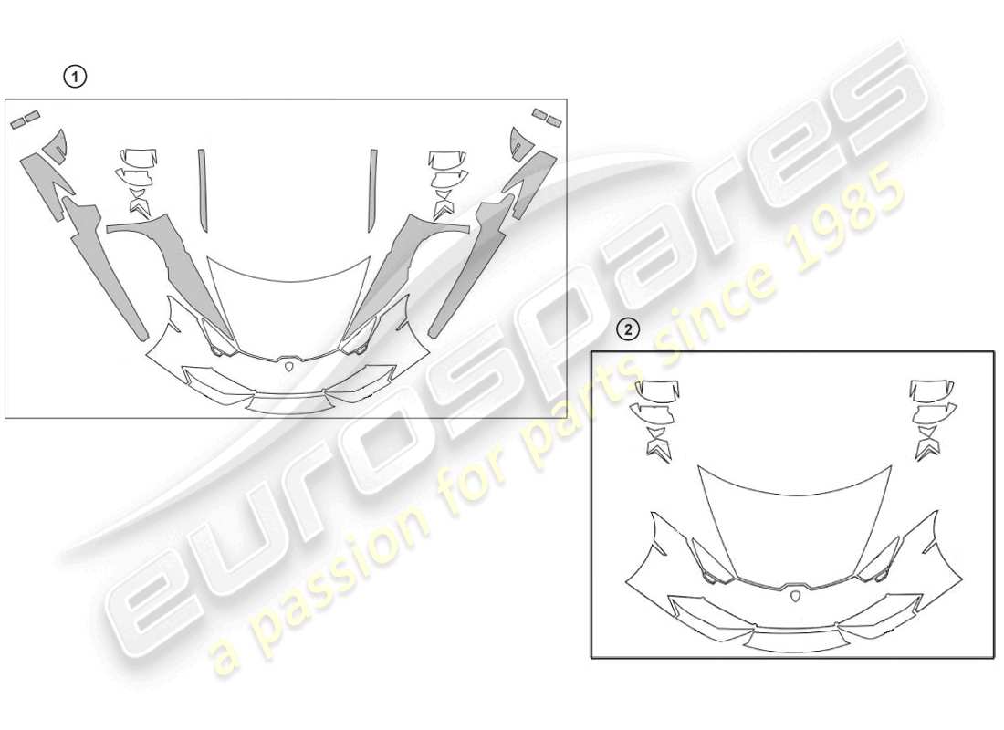 lamborghini huracan lp580-2 coupe (accessories) 1 imposta la pellicola protettiva diagramma delle parti