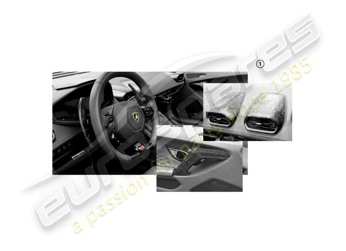 lamborghini accessories (lp600-4 zhong coupe) set decorazioni per console centrale e interni portiere diagramma delle parti