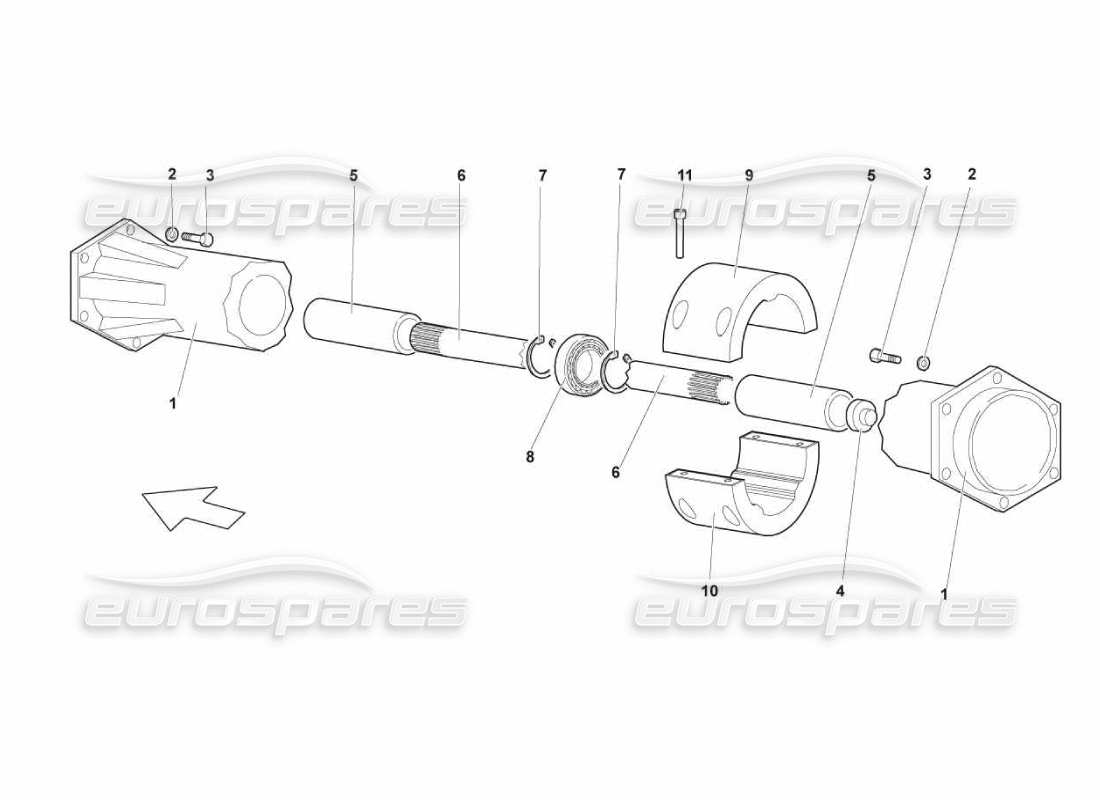 lamborghini murcielago lp670 albero dell'elica diagramma delle parti