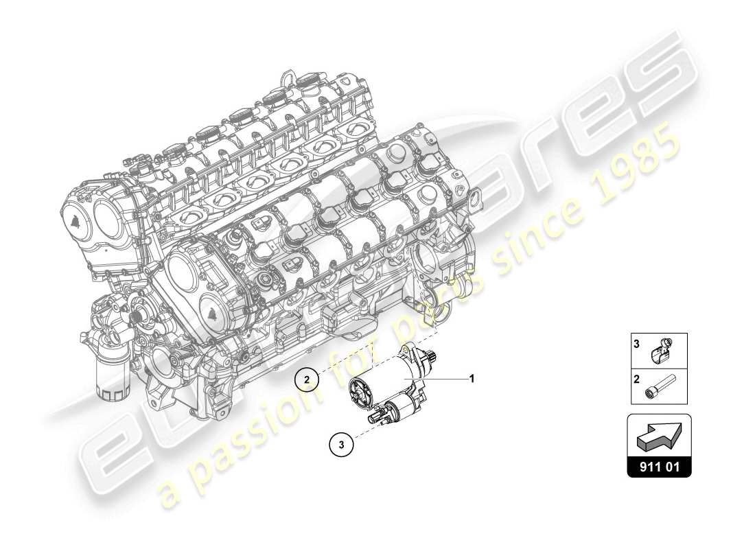 lamborghini 2014 (lp720-4 coupe 50) schema delle parti di starter