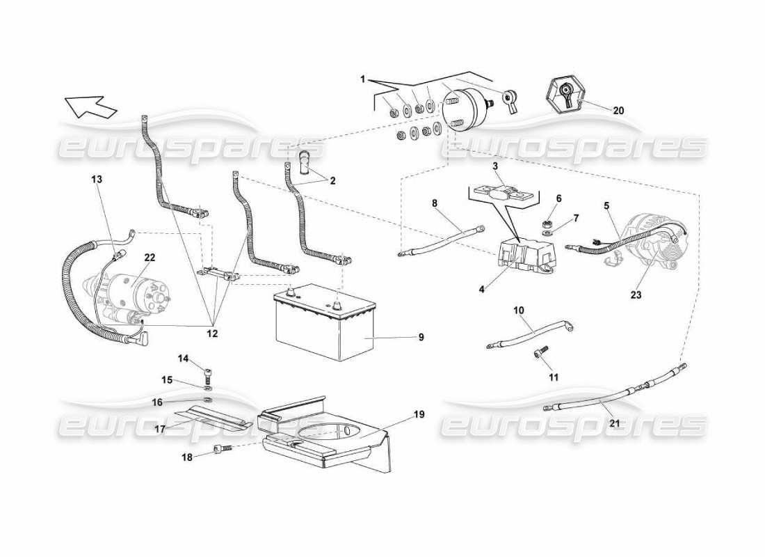 lamborghini murcielago lp670 sistema elettrico diagramma delle parti