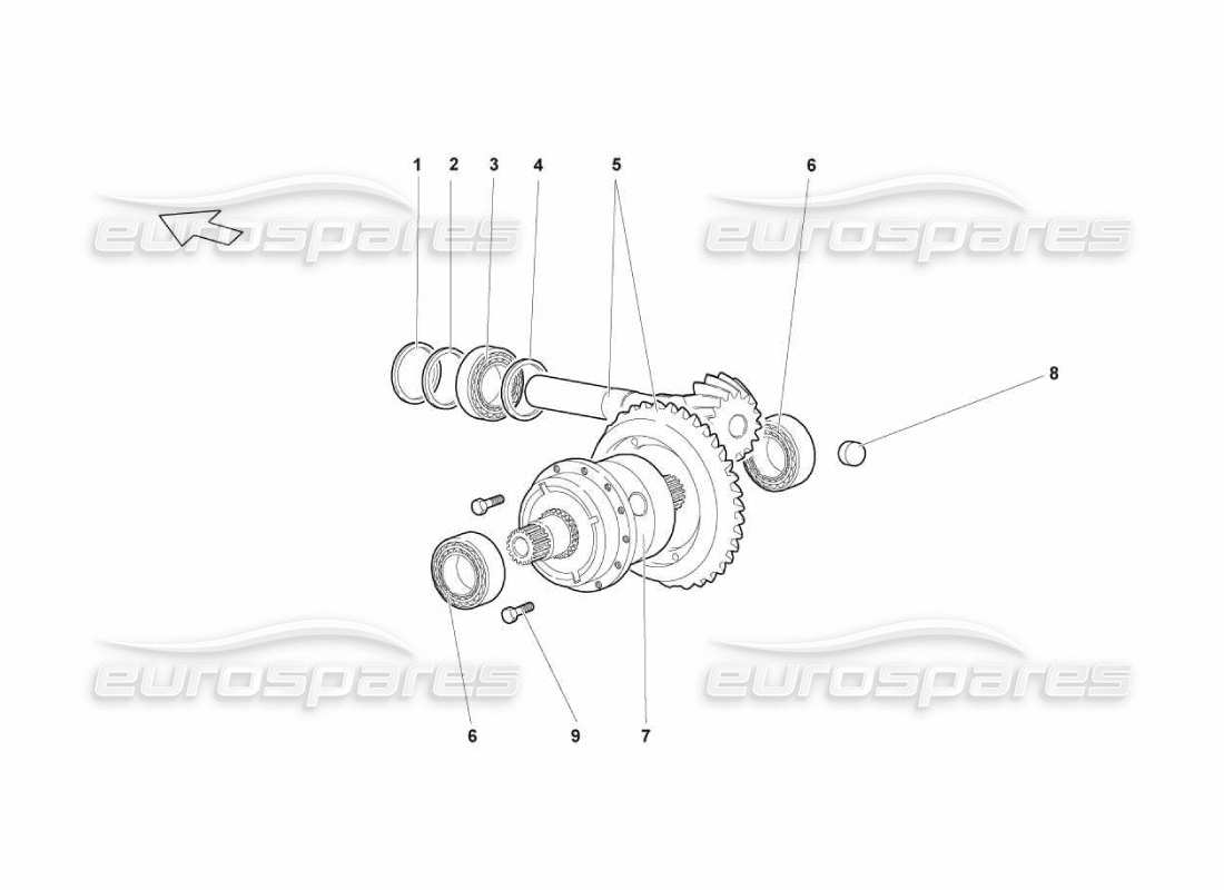 lamborghini murcielago lp670 differenziale posteriore diagramma delle parti