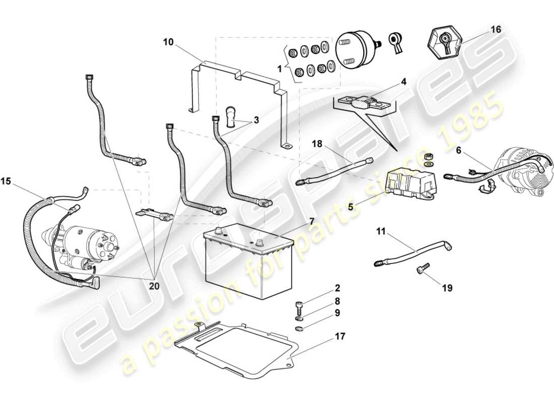 lamborghini murcielago roadster (2006) presa fusibile principale schema delle parti