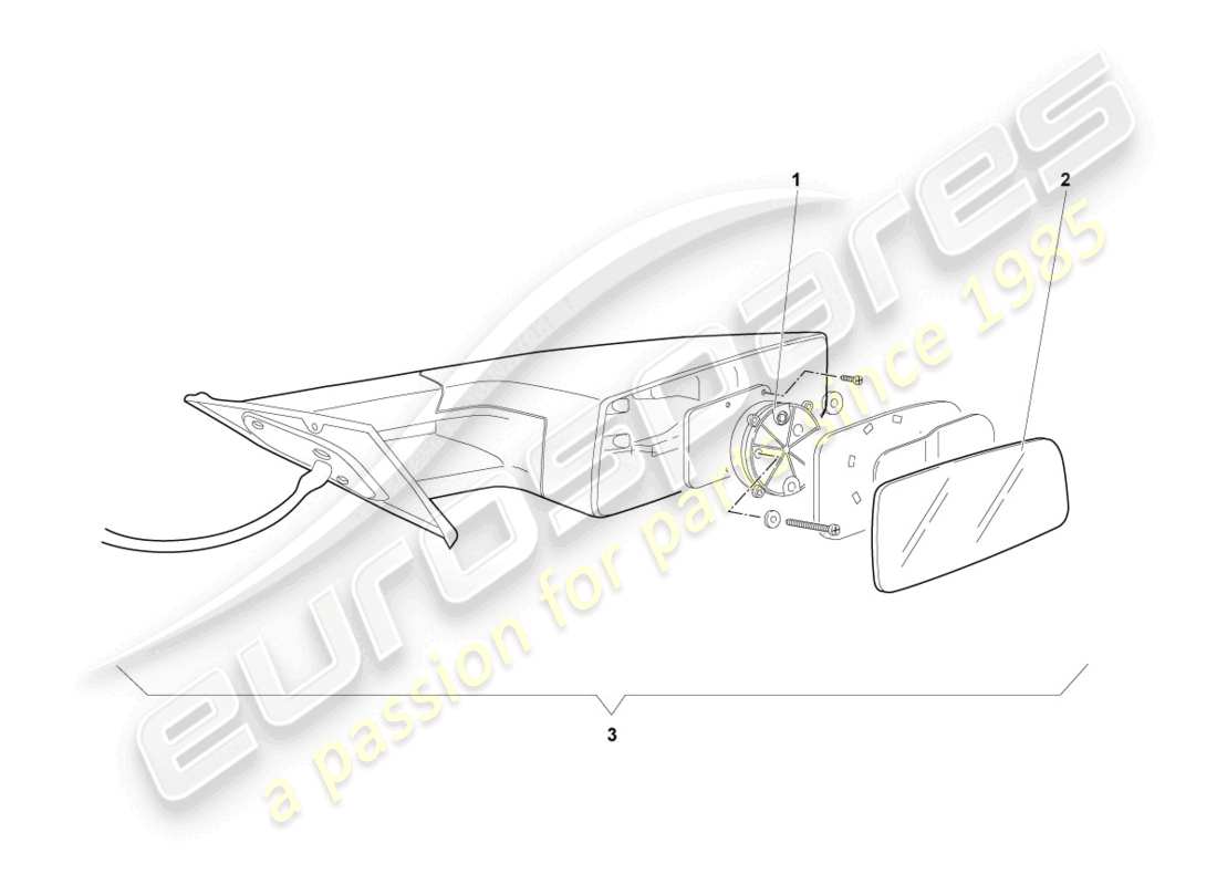 lamborghini murcielago roadster (2006) specchio esterno schema delle parti