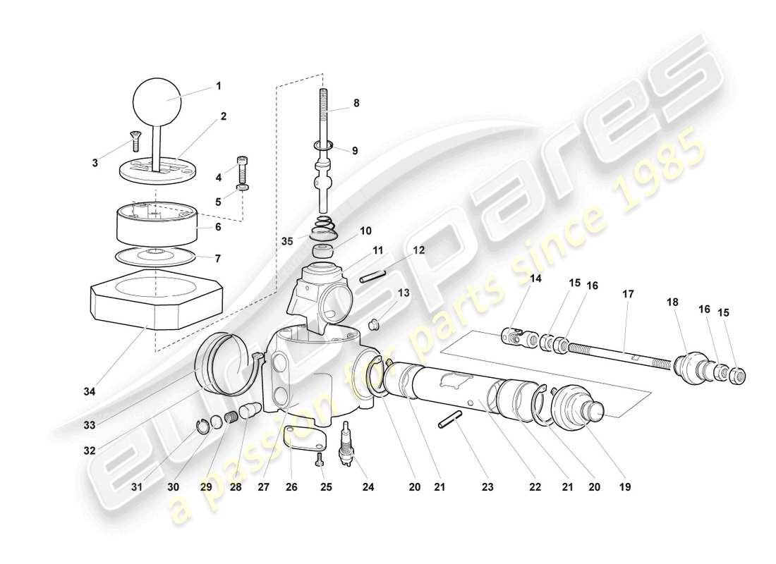 lamborghini murcielago roadster (2006) montaggio per meccanismo del cambio schema delle parti