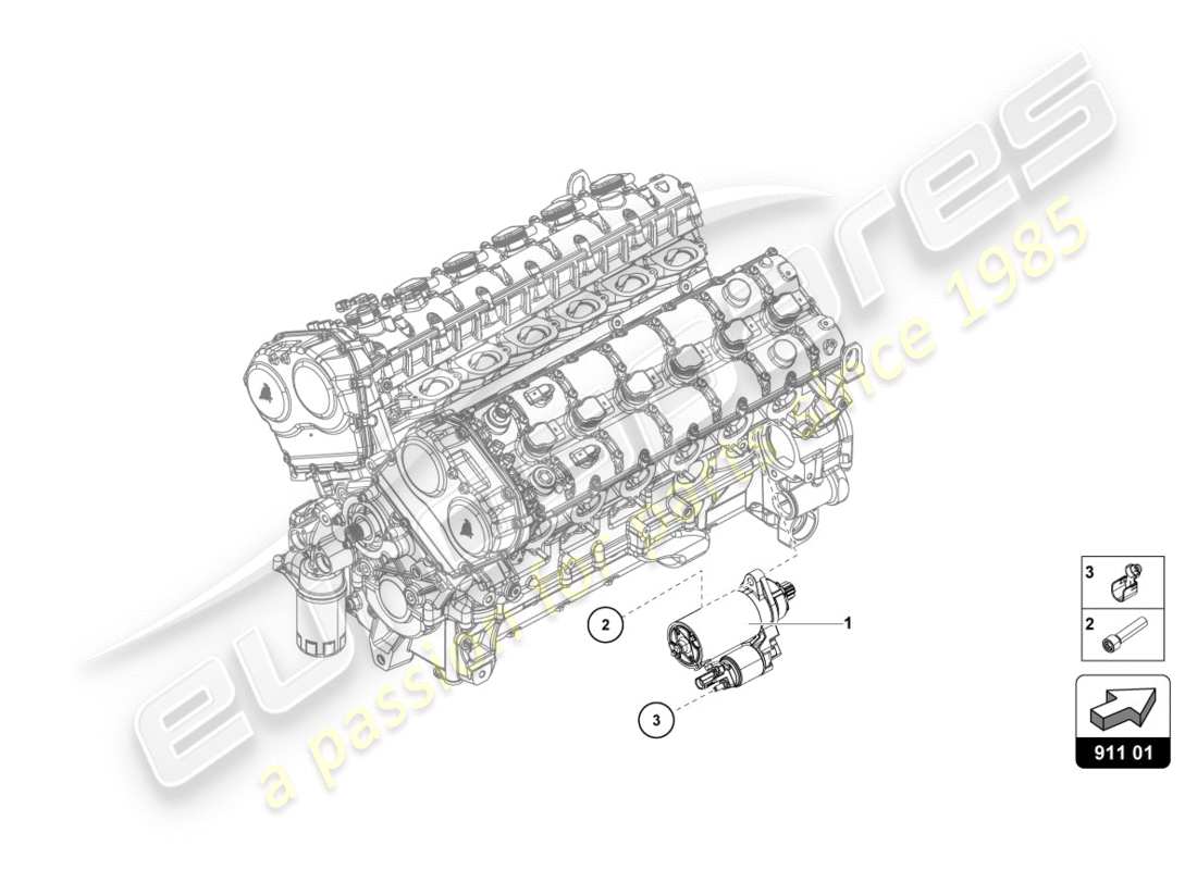 lamborghini lp700-4 coupe (2012) schema delle parti di starter