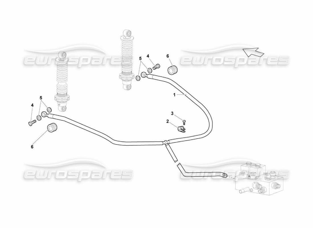 lamborghini murcielago lp670 sistema di sollevamento diagramma delle parti