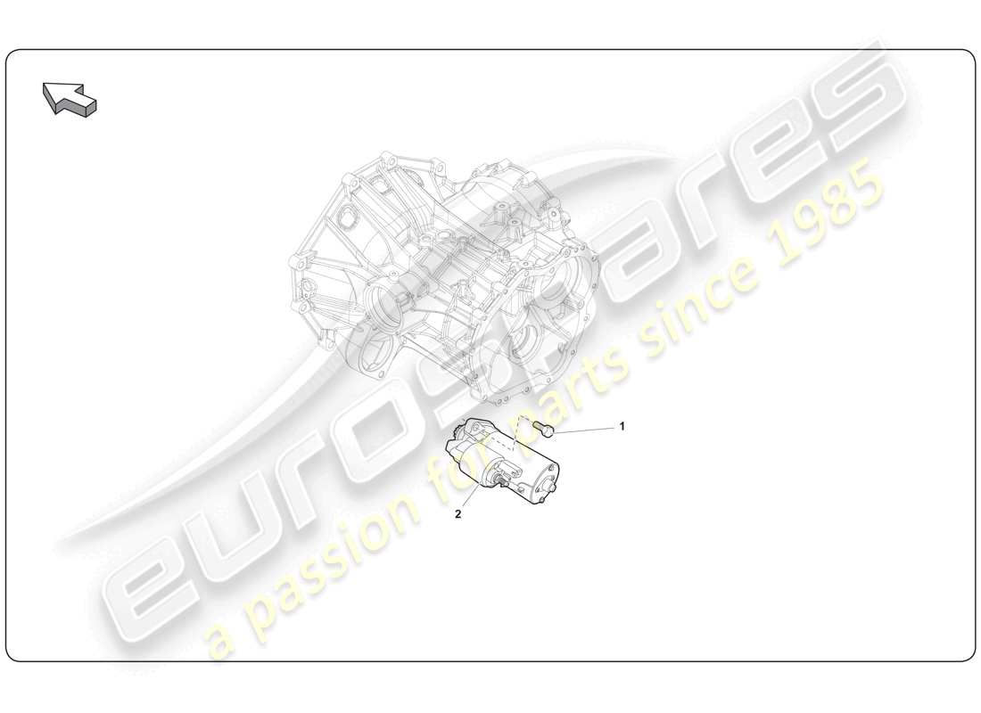 lamborghini super trofeo (2009-2014) diagramma delle parti del motorino di avviamento