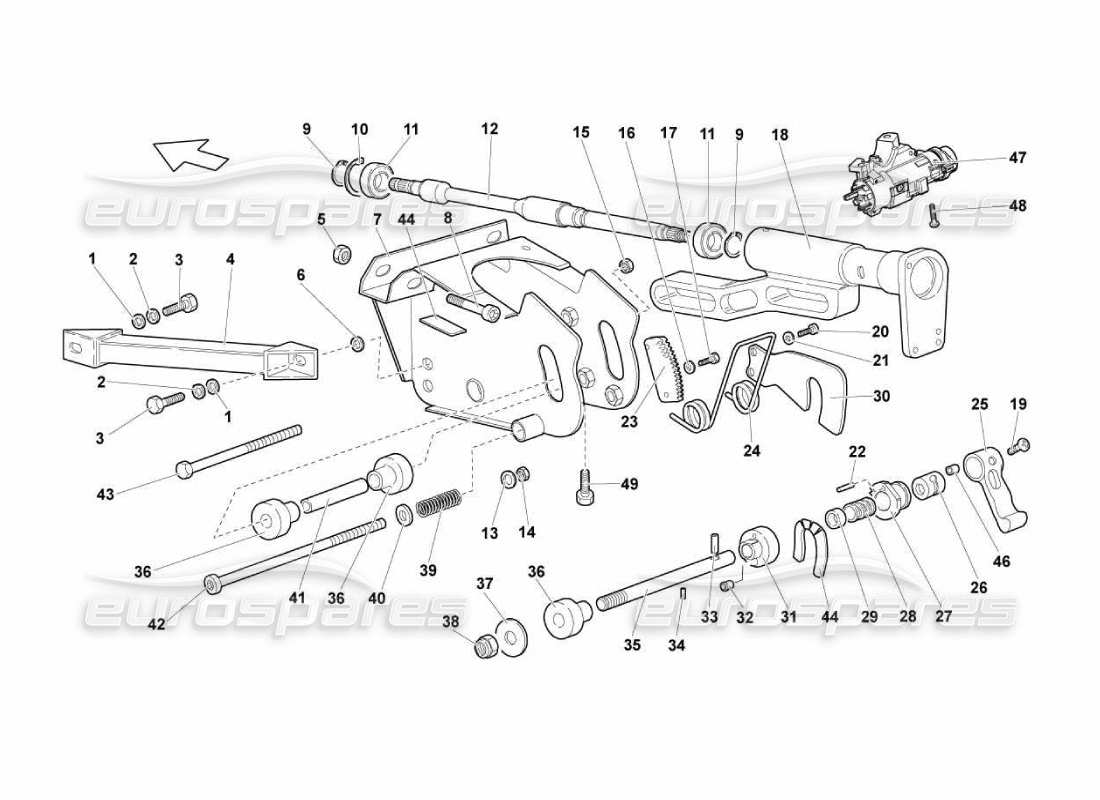 lamborghini murcielago lp670 diagramma della parte dello sterzo