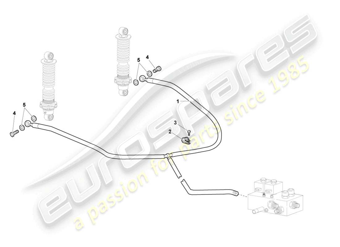 lamborghini murcielago coupe (2002) schema parte anteriore del telaio (sistema autolivello).