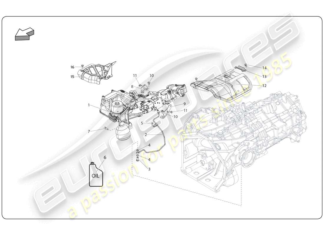lamborghini super trofeo (2009-2014) sistema e-gear diagramma delle parti
