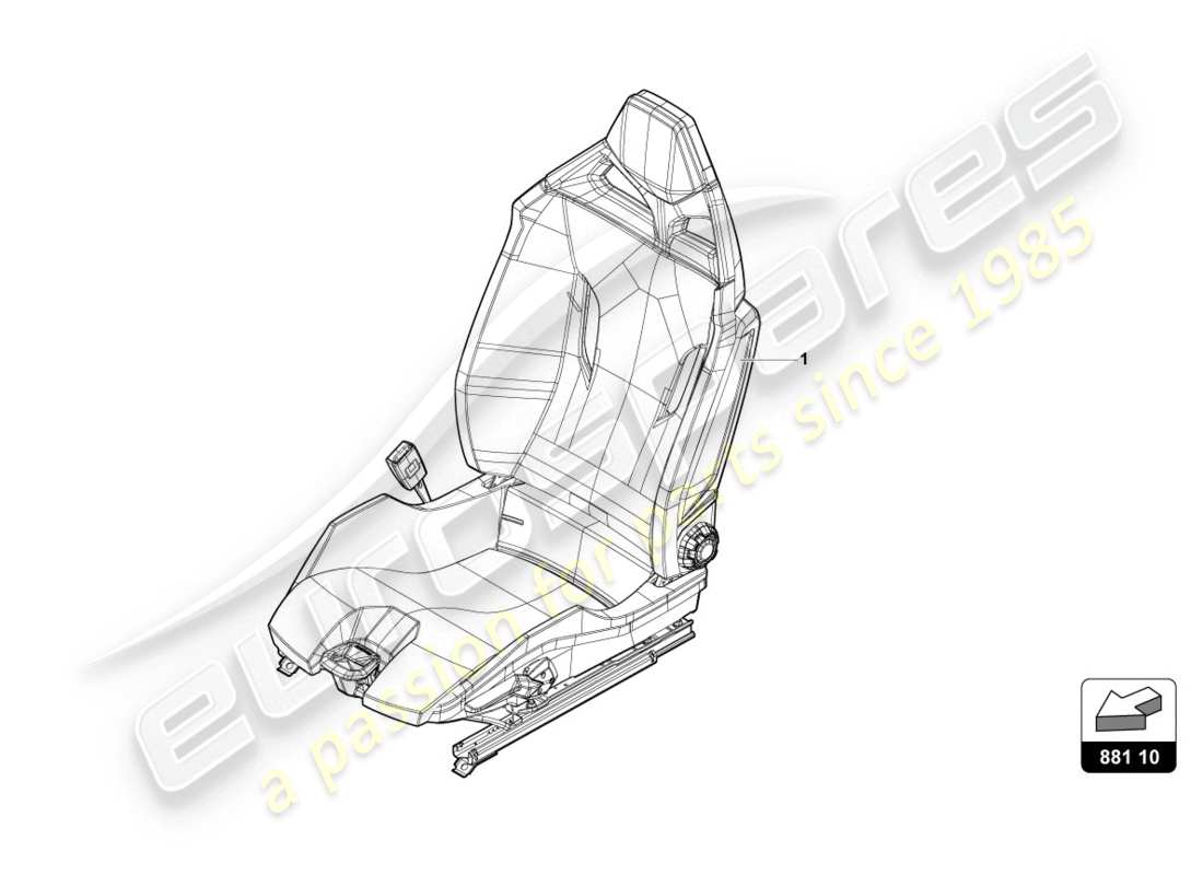 lamborghini evo coupe 2wd (2020) sedile sportivo diagramma delle parti