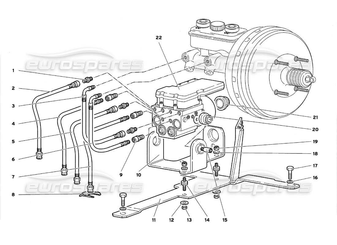 lamborghini diablo gt (1999) centralina abs elettroidraulica diagramma delle parti