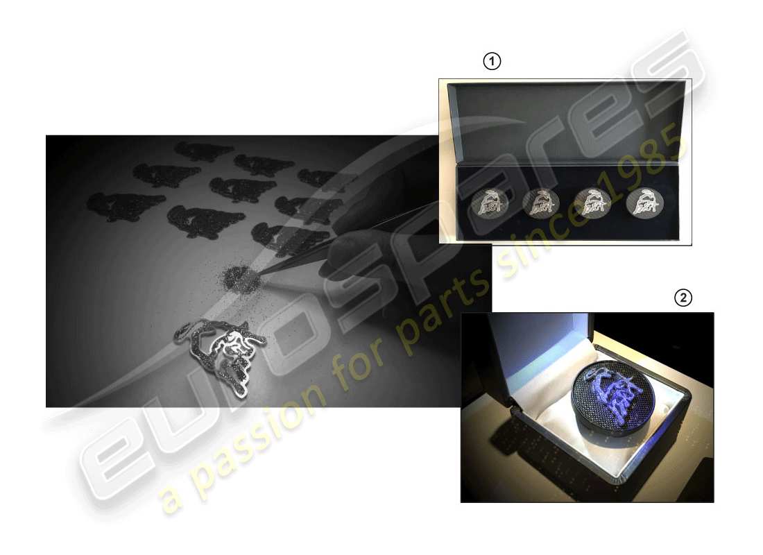 lamborghini accessories (performante coupe) set decorativo schema delle parti