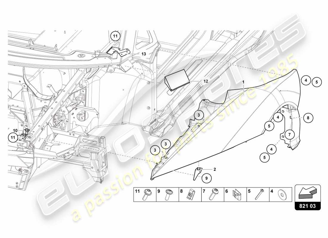 diagramma della parte contenente il codice parte 470805733