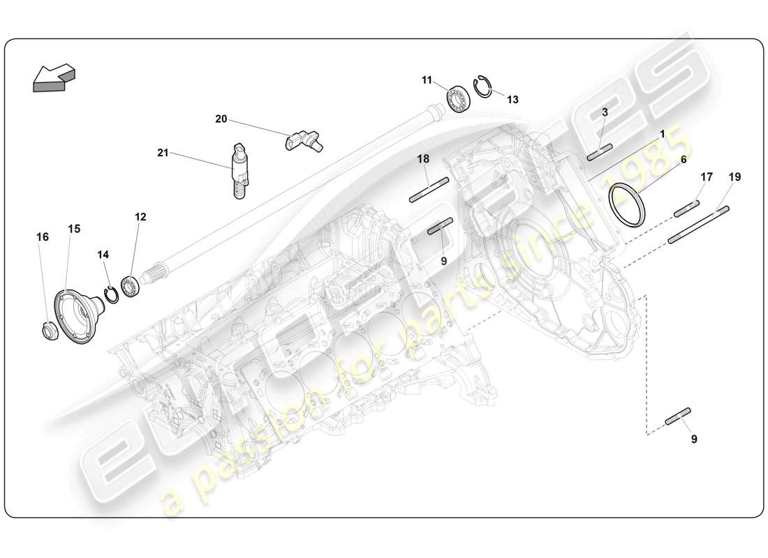 lamborghini super trofeo (2009-2014) motore diagramma delle parti