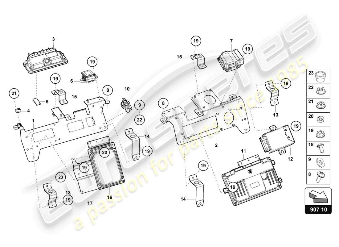 lamborghini 2020 (lp770-4 svj roadster) schema delle parti elettriche