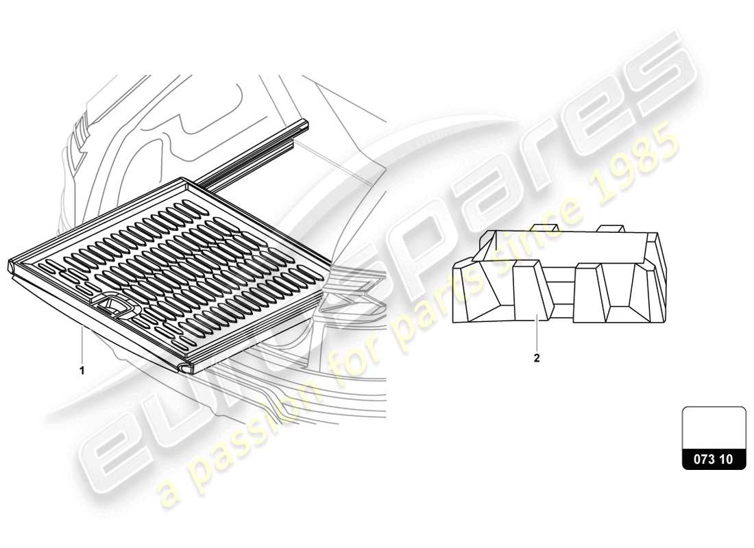 lamborghini urus (accessories) estensione per piano del bagagliaio schema delle parti