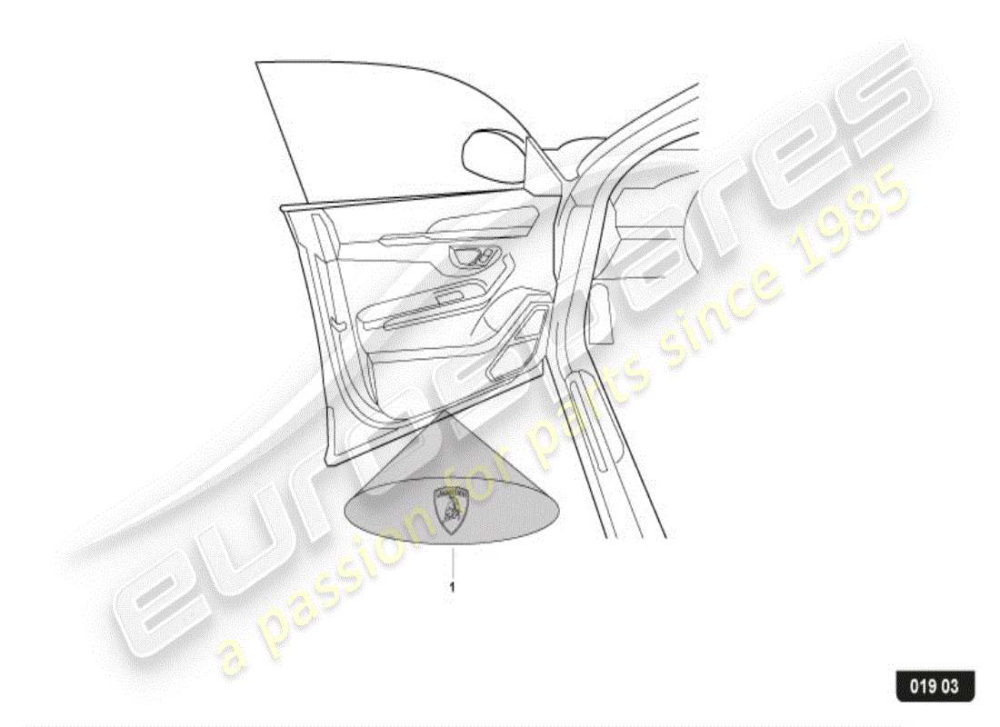 lamborghini urus (accessories) sistema di illuminazione diagramma delle parti