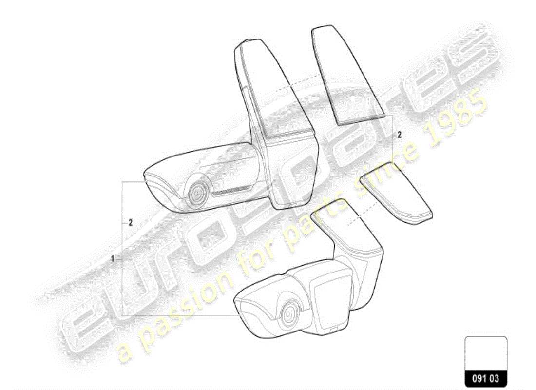 lamborghini urus (accessories) telecamera diagramma delle parti