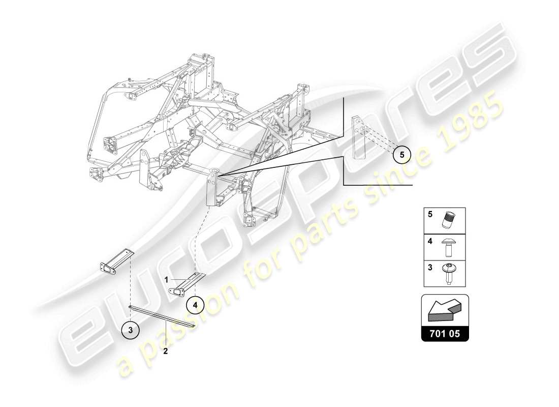 lamborghini lp720-4 coupe 50 (2014) parte posteriore del telaio di rivestimento schema delle parti