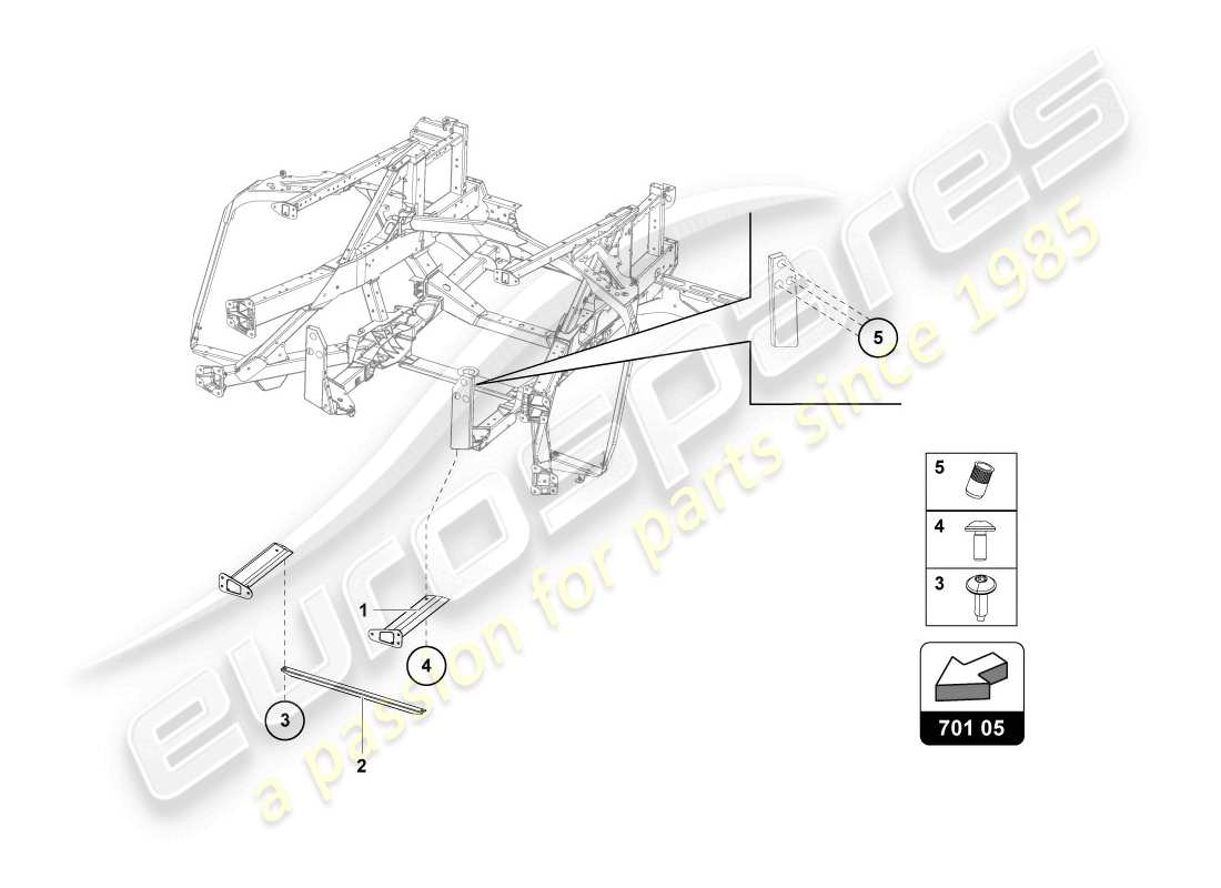 lamborghini lp720-4 coupe 50 (2014) parte posteriore del telaio di rivestimento diagramma delle parti