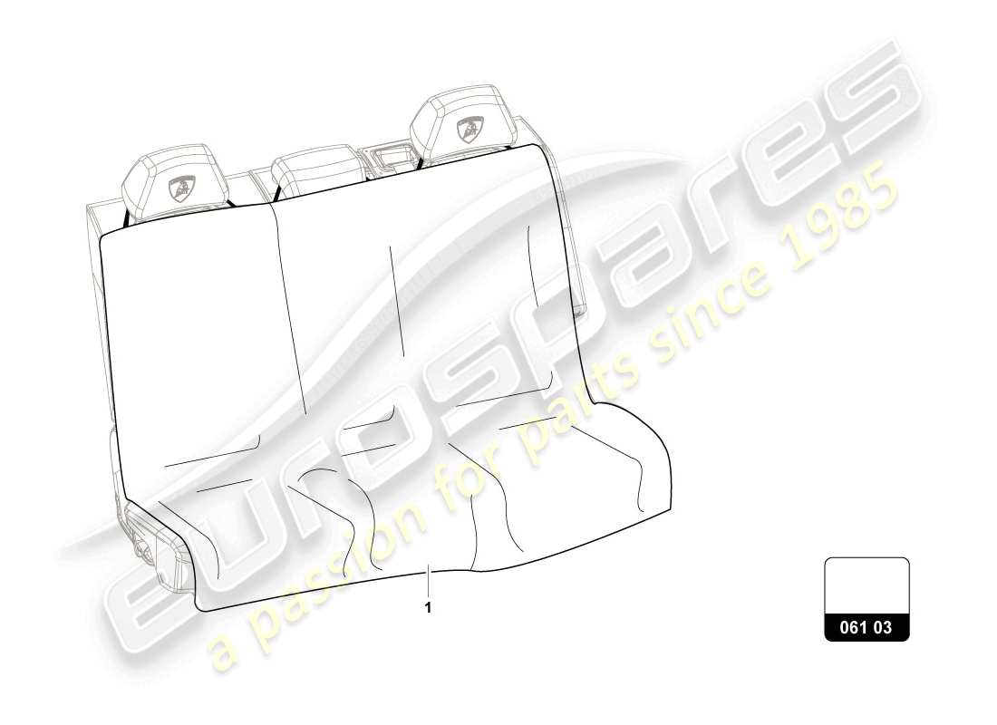 lamborghini urus (accessories) cuscino del sedile diagramma delle parti