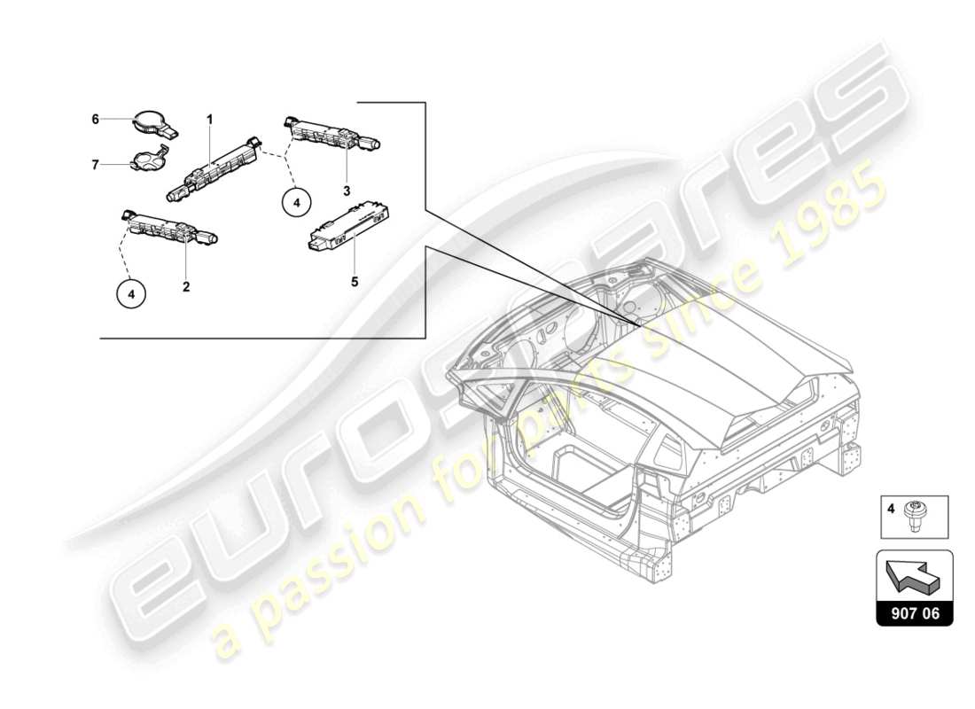 lamborghini lp740-4 s coupe (2021) diagramma della parte aerea