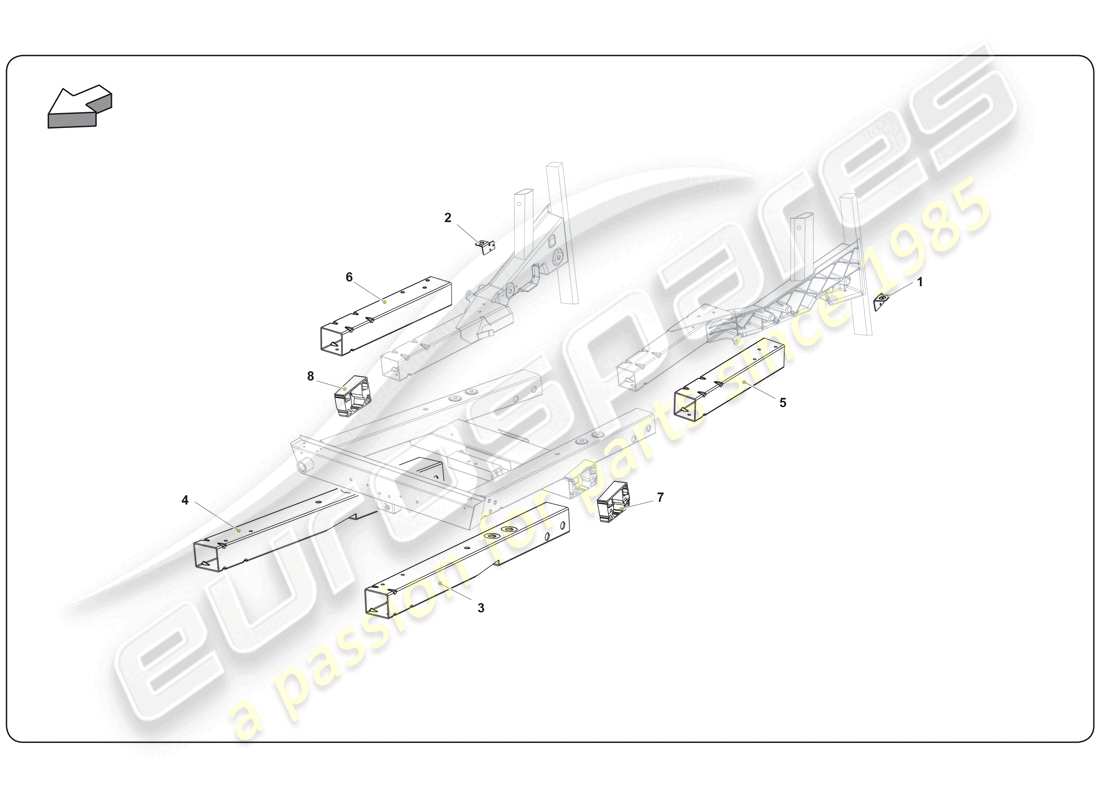 lamborghini super trofeo (2009-2014) elemento telaio schema delle parti