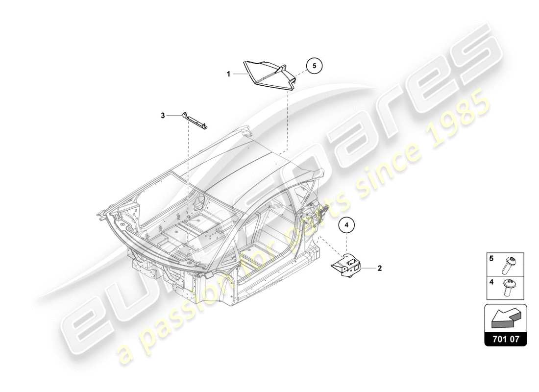 lamborghini centenario coupe (2017) telaio diagramma delle parti