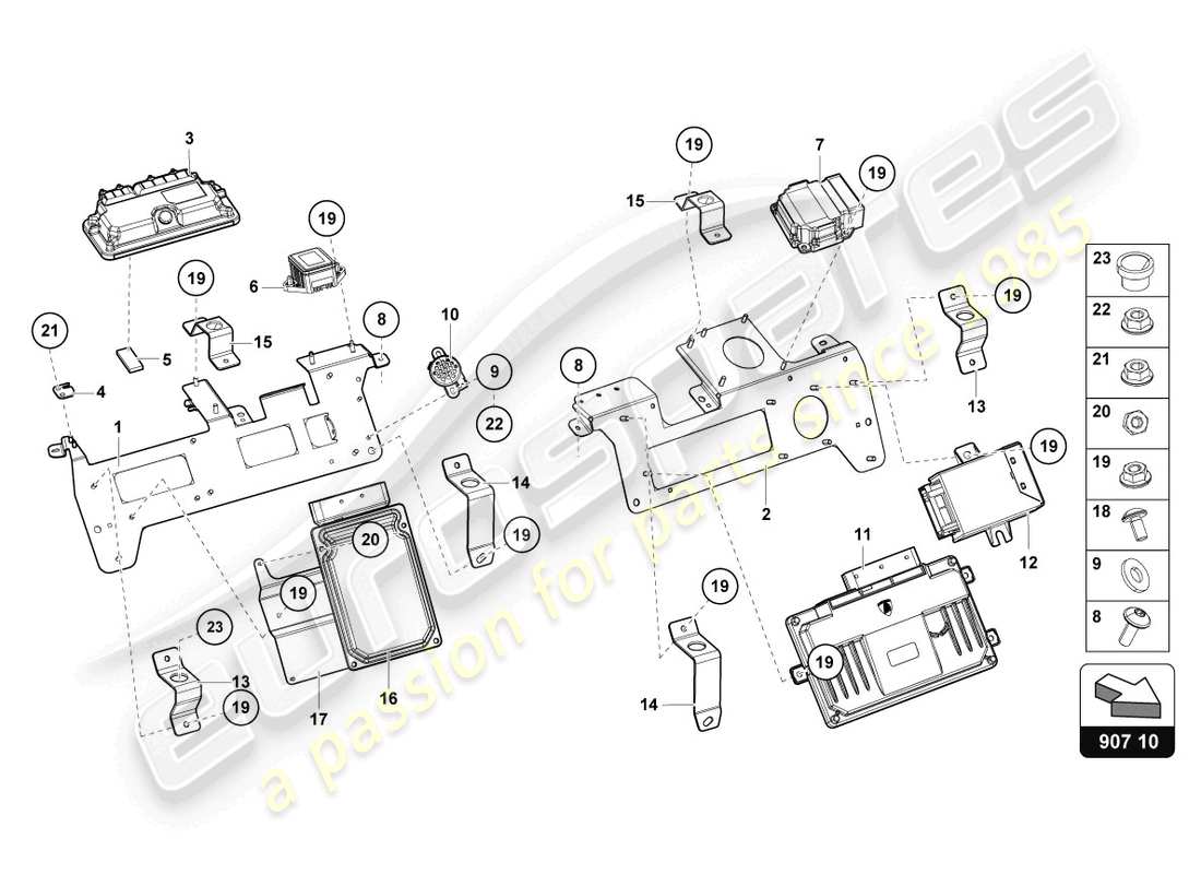 lamborghini lp770-4 svj coupe (2020) schema delle parti elettriche
