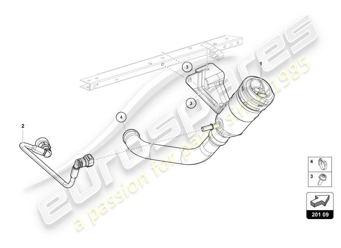 lamborghini lp610-4 spyder (2018) collo del riempimento del carburante diagramma delle parti