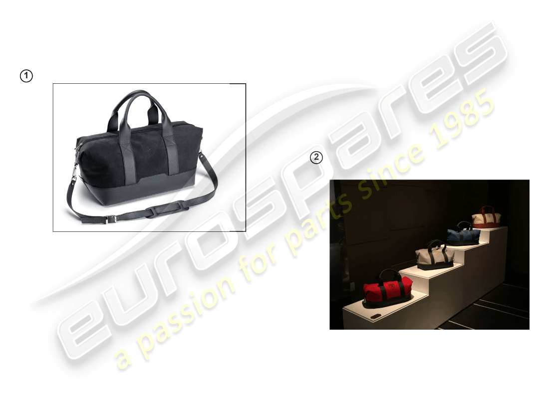 lamborghini huracan evo coupe (accessories) set borse da viaggio diagramma delle parti