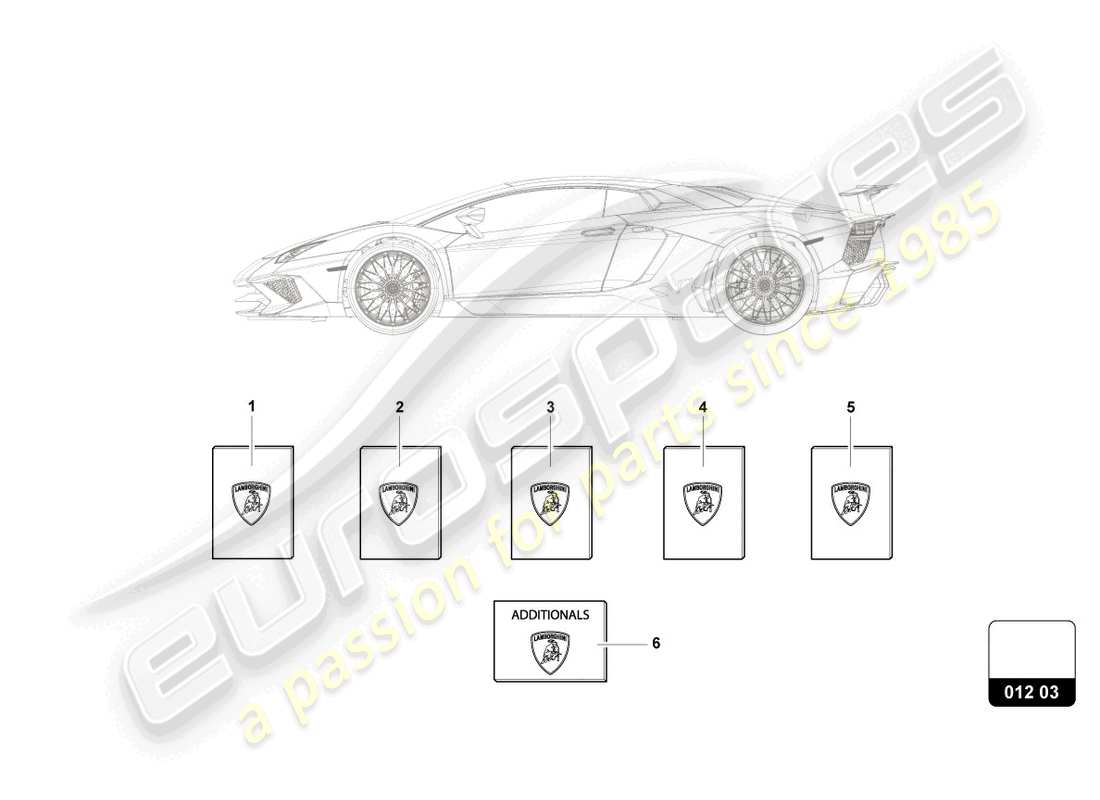 lamborghini 2017 (lp750-4 sv coupe) 1 imposta la documentazione del veicolo diagramma delle parti