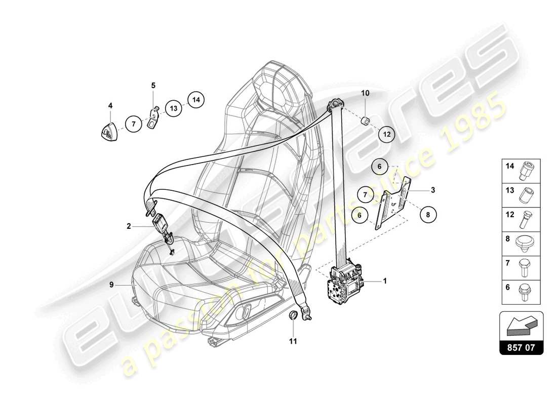 lamborghini 2014 (lp700-4 coupe) 3 diagramma delle parti