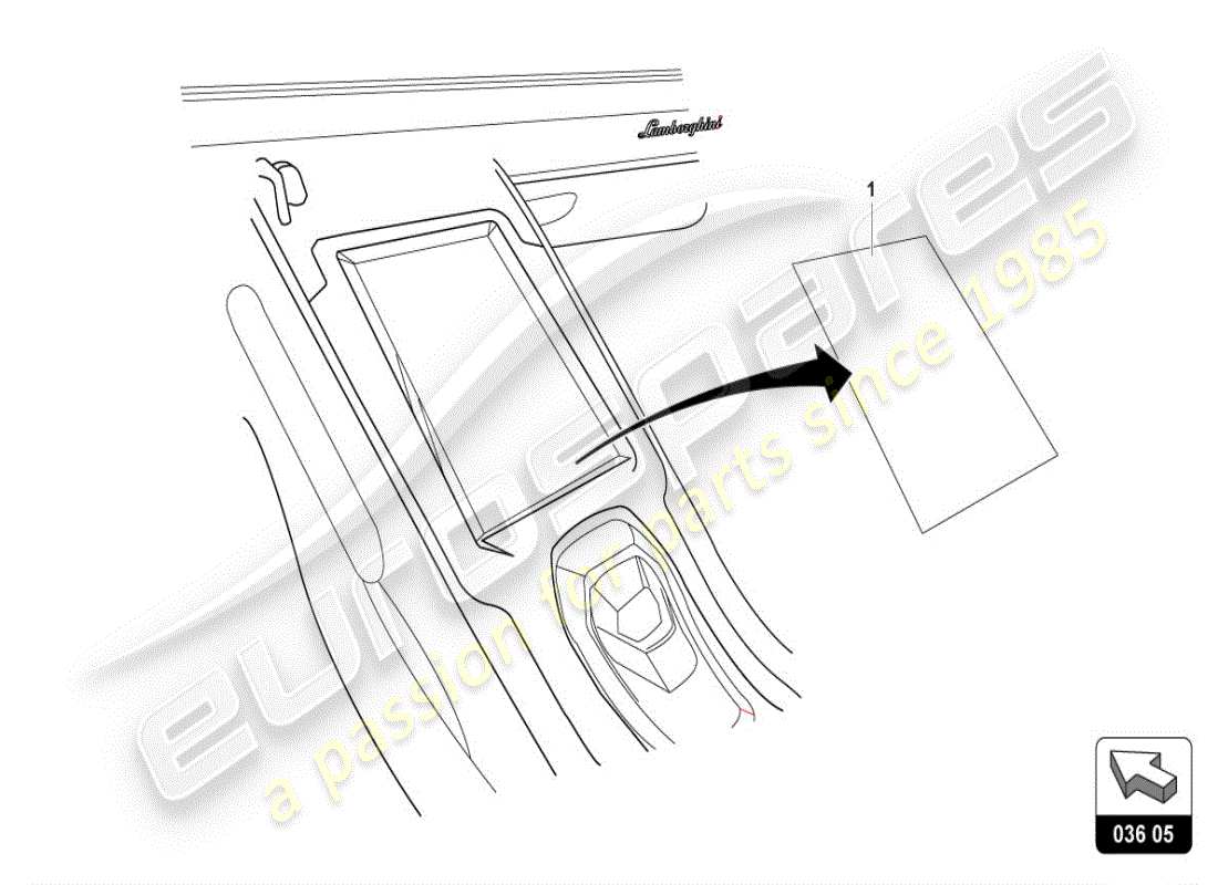 lamborghini huracan evo spyder (accessories) protezione dagli impatti diagramma delle parti