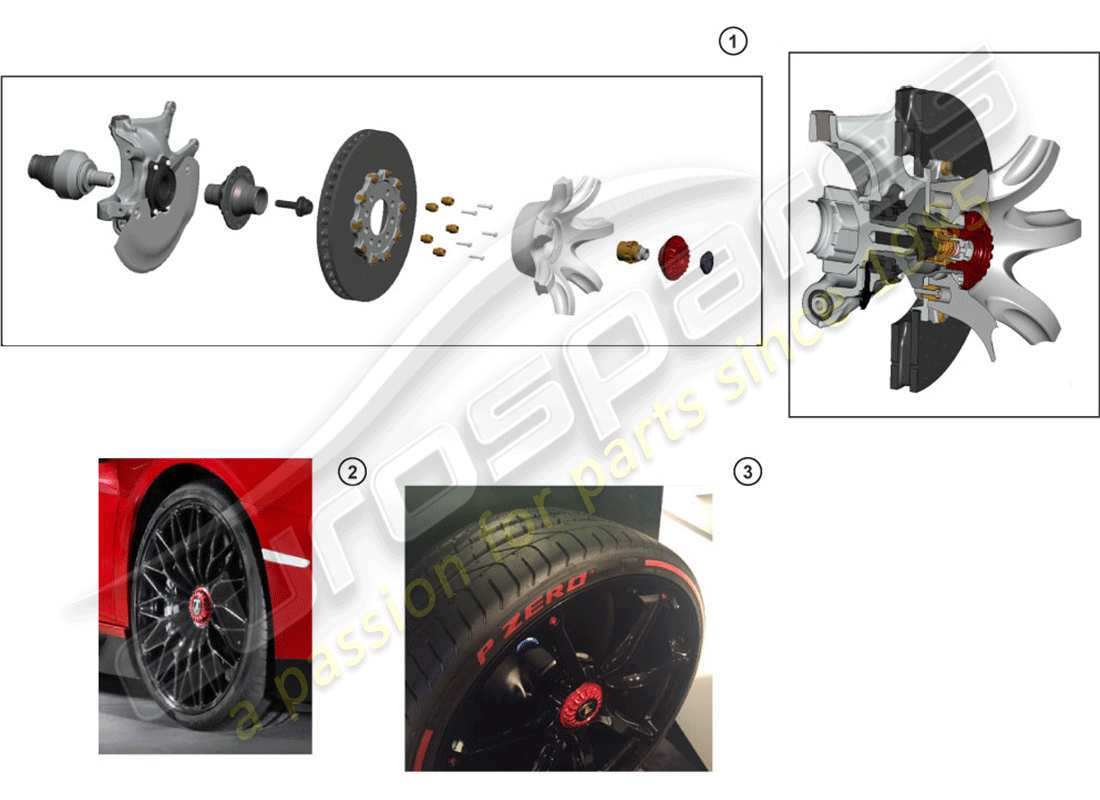 lamborghini accessories (lp770-4 svj coupe) dadi ruota schema delle parti