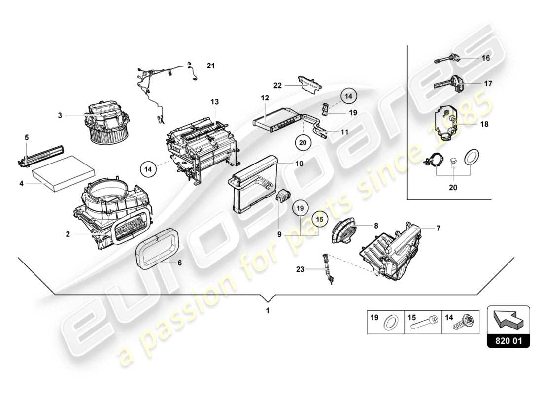 lamborghini evo spyder (2020) scatola aspirazione aria per elettronica schema parte