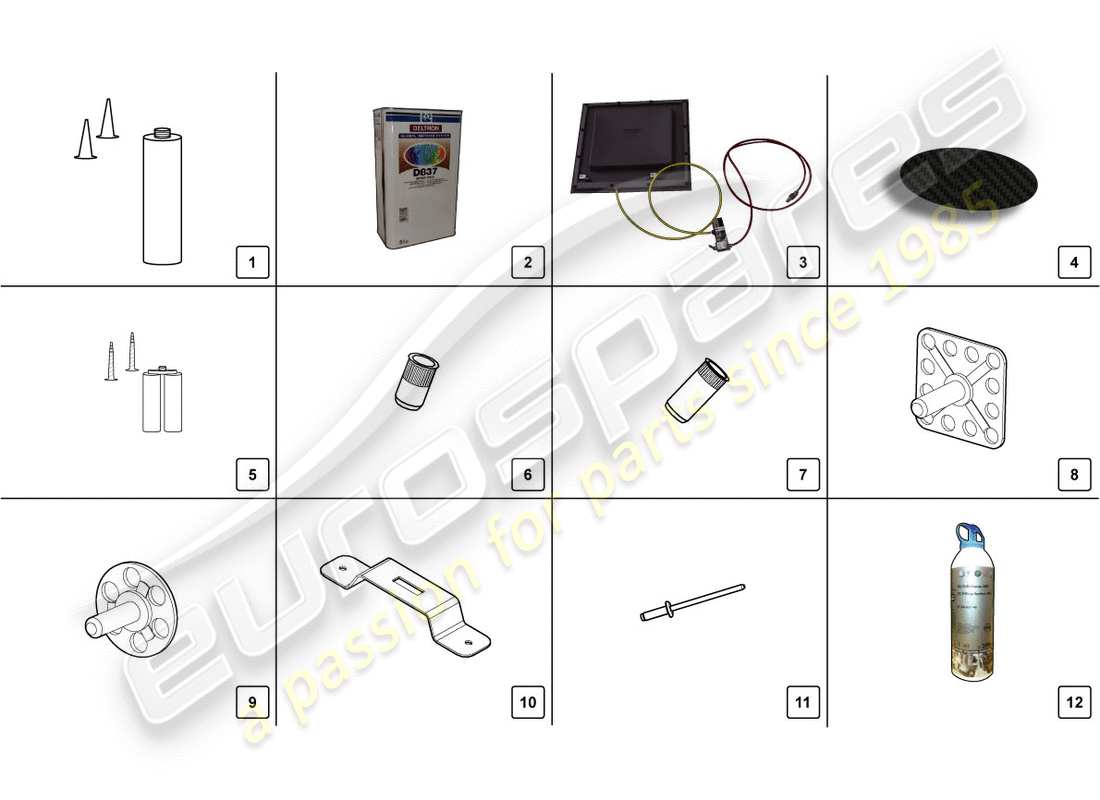 lamborghini lp700-4 coupe (2012) set di riparazione diagramma delle parti