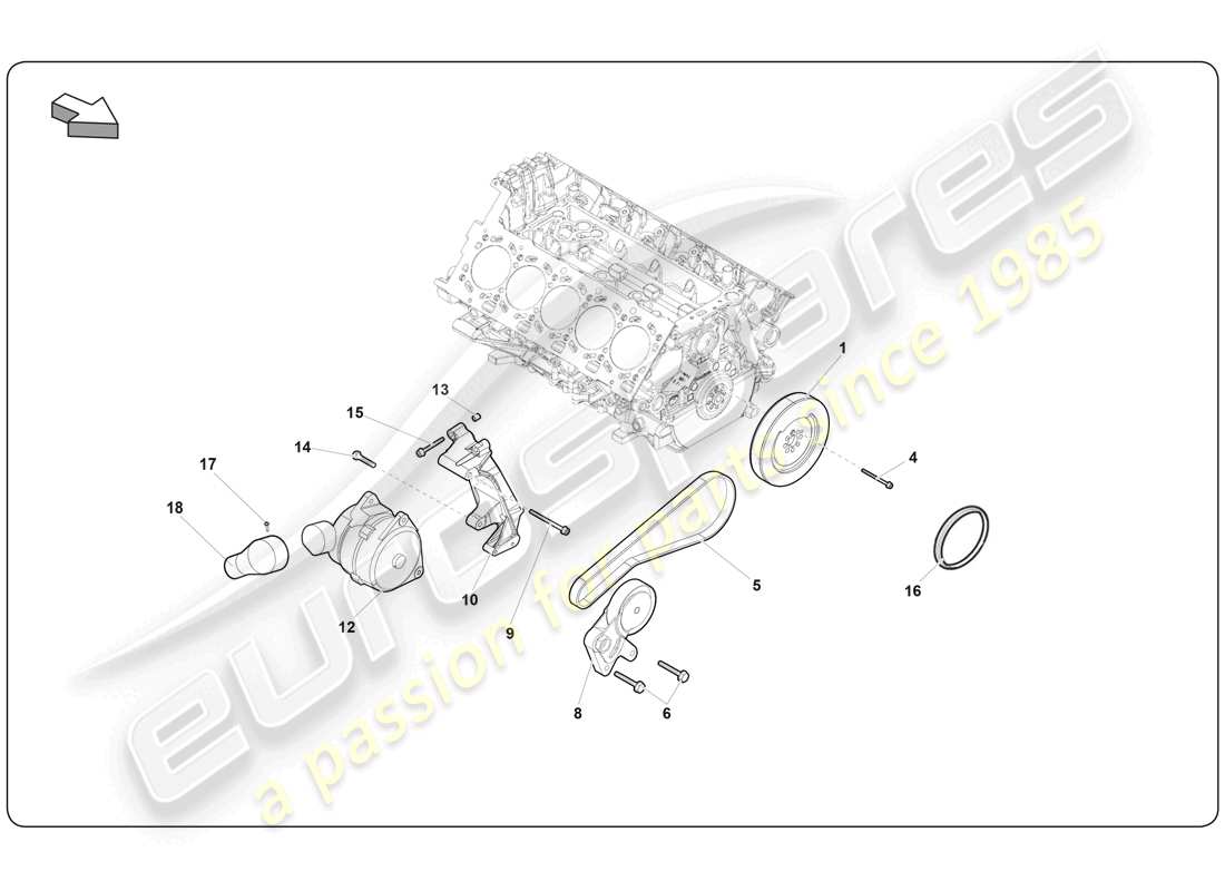 lamborghini super trofeo (2009-2014) alternatore diagramma delle parti
