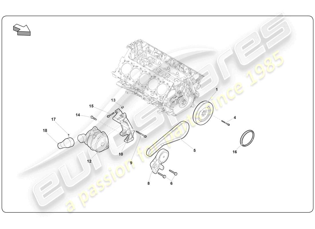 lamborghini super trofeo (2009-2014) schema delle parti dell'alternatore