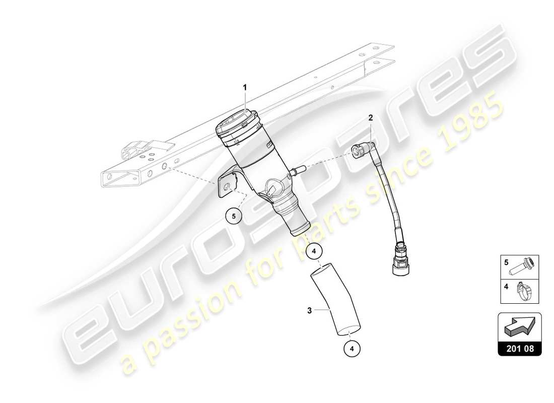 lamborghini 2020 (evo coupe 2wd) collo del riempimento del carburante schema delle parti